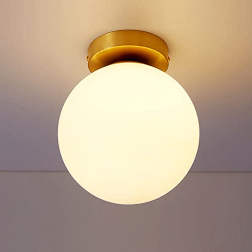 Mengjay Modern Deckenlampe,Retro E27 Lampenfassung Leuchtmittel Glas Lampenschirm Deckenlampe Semi-Flush Mount Pendelleuchte Moderne Deckenleuchte für Innen, Restaurant, Cafe (Φ15cm) von Mengjay