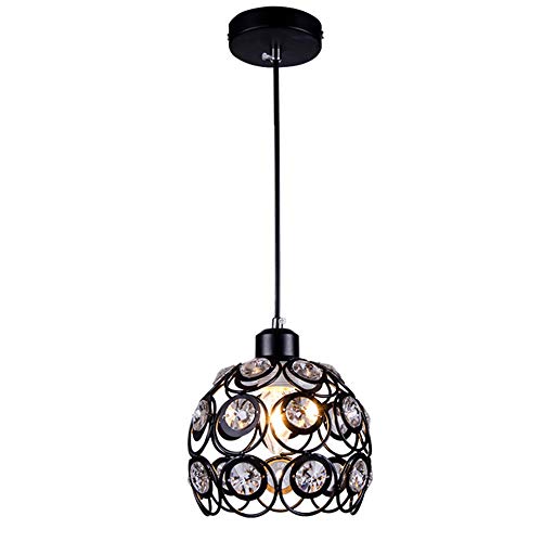 Mengjay -Modern Style Kristall Pendelleuchte, Lampenschirm aus Kristall Eisen Metall Elegante Kronleuchter für Wohnzimmer Schlafzimmer Schwarz Mengjay -Modern Style Kristall Pendelleuchte, Lampenschirm aus Kristall Eisen Metall Elegante Kronleuchter für Wohnzimmer Schlafzimmer Schwarz von Mengjay