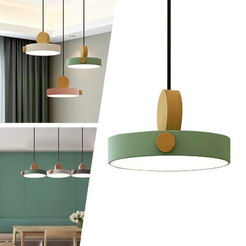 Mengjay Moderne LED Hängeleuchte,Pendelleuchte Industrial orbicular Hängelampe,3 Farben dimmbar LED Hängelampe Esszimmer, Esstischlampe Deckenlampe für Schlafzimmer Küchen Balkon (Grün) von Mengjay