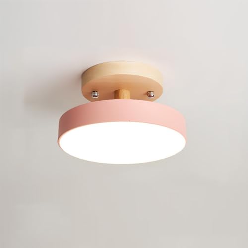 Mengjay Nordic Modern Deckenlampe LED Deckenleuchte Flach Rund,Deckenlampen 3000-6000K Modern Panel Lampe Led Lampen Deckenleuchte für Schlafzimmer Wohnzimmer Küche Flur (Rosa) von Mengjay