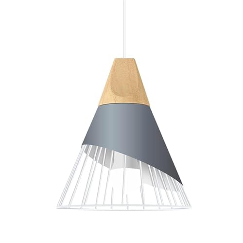 Mengjay Pendel-Leuchte Decken-Leuchte aus Metall E27 Pendelleuchten Vintage Industrieleuchte Wohnzimmerlampe Modern Wohnzimmer mit Kabel Vintagelampe für Wohnzimmer/Küche/Büro/Praxis (Grau) von Mengjay