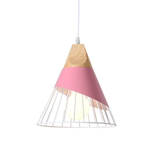 Mengjay Pendel-Leuchte Decken-Leuchte aus Metall E27 Pendelleuchten Vintage Industrieleuchte Wohnzimmerlampe Modern Wohnzimmer mit Kabel Vintagelampe für Wohnzimmer/Küche/Büro/Praxis (Rosa) von Mengjay