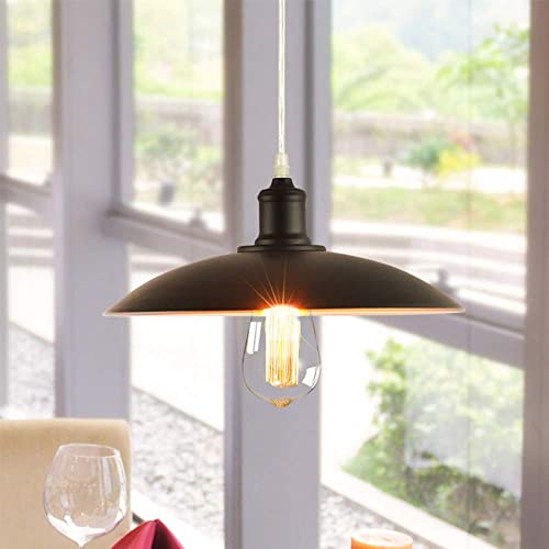 Mengjay Pendelleuchte Metall E27 Hängelampe Industrial Vintage Hängeleuchte Retro Industrie Modern Loft Lampe Decke Pendellampe für Esstisch Esszimmer Wohnzimmer Schlafzimmer usw.(Schwarz) von Mengjay