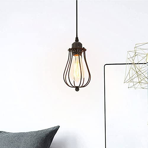 Mengjay Pendelleuchte Vintage Lampenschirm aus Metall Retro E27 Hängelampe mit Geometrischen Dreieck Design Industrielle Deckenleuchte Hängeleuchte für Schlafzimmer, Wohnzimmer, Restaurant (Stil:I) von Mengjay