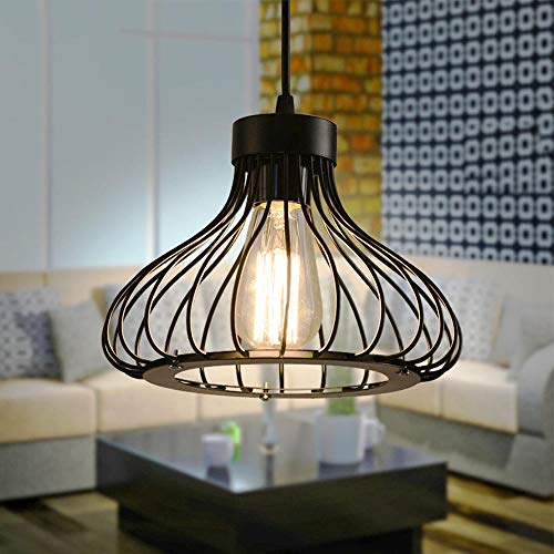 Mengjay Pendelleuchte Vintage Lampenschirm aus Metall Retro E27 Hängelampe mit Geometrischen Dreieck Design Industrielle Deckenleuchte Hängeleuchte für Schlafzimmer, Wohnzimmer, Restaurant (Stil:L) von Mengjay