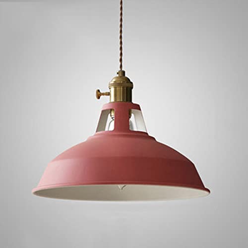 Mengjay Retro Industrielle Pendelleuchte,Vintage Hängeleuchte Breite Lampe Kronleuchter aus Eisen Hängelampe, E27 Lampenfassung Deckenleuchte für Küchen Keller Wohnzimmer flur. (Rot) von Mengjay