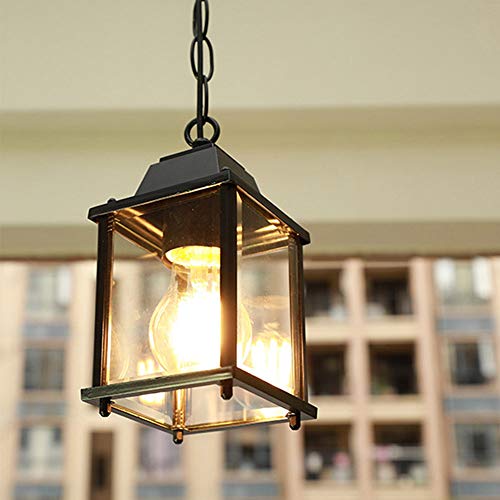 Mengjay Retro Schwarz Außen Pendellampe Wasserdichter E27 Höhenverstellbar Hängelampe Aluminium Esszimmer Balkon Dekorative Pavillon Outdoor Pendant Light von Mengjay