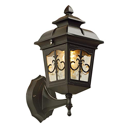 Mengjay Rustikale Außenlampe Wandleuchte schwarz Laternenform E27 Außenleuchte Wandlampe Außenwandleuchte regengeschützt für Hof und Garten von Mengjay