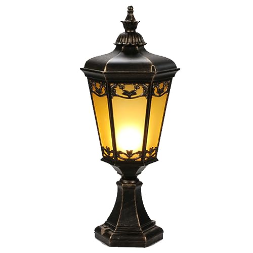 Mengjay Sockelleuchte Außenleuchte Retro Spalte-Lampe Außen Pollerleuchten Sockelleuchte Gartenleuchte Rasen Terrasse im Freien Tischleuchte Säulelampe Villa Pfosten Zaun Wegeleuchte (B) von Mengjay