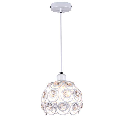 Mengjay Sparkly Hohl Kristall Pendelleuchte, Mini Runde Blume Form Schirm Deckenlampe Gang Balkon Korridor Dekor Befestigung,weiß von Mengjay