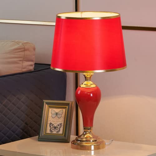 Mengjay Tischlampen,E27 Vintage Einfache Keramik Tischlampe Amerikanischen Land Stil Schlafzimmer Nachttischlampen Stoffschirm Moderne Studie Wohnzimmer Hotel Dekorative Schreibtischlampe (B) von Mengjay