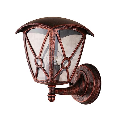 Mengjay Vintage Außen-Wandlampe,wetterfest Rustikale Außen Laterne Balkon Hof Garten Beleuchtung Außenwandleuchte hängend regengeschützt,Retro Garten Wandleuchte Aluminiumguss Aussenleuchte (B) von Mengjay