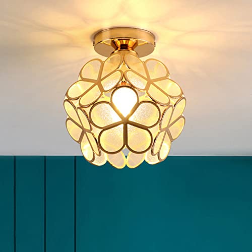 Mengjay Vintage Deckenleuchte Hergestellt aus Eisen und PVC, Retro Industrie Vertieft Deckenlampe Metall Vertieft Pendelleuchte E27 für Schlafzimmer Wohnzimmer Schlafzimmer Flur Esszimmer (Gelb) von Mengjay