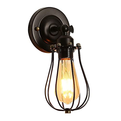 Mengjay Vintage Wandleucht,E27 Vintage Wandlampe Retro Industrial Verstellbar Metall Wandlampe Antik schwenkbar Rustikal für Landhaus Schlafzimmer Wohnzimmer Esstisch Ohne Leuchtmittel von Mengjay