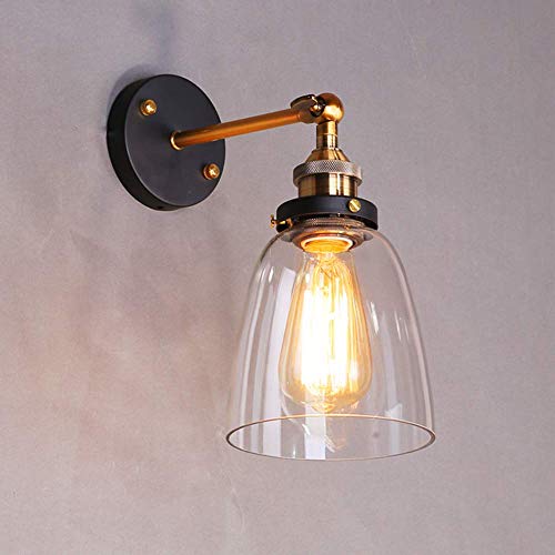 Mengjay Vintage Wandleuchten Retro Wandlampe aus Glas Metall E27 Verstellbare für Küche Esszimmer Restaurant Schlafzimmer usw von Mengjay