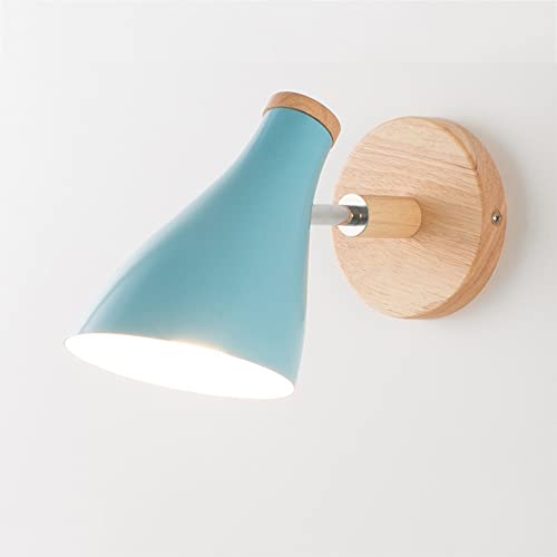 Mengjay Wandlampe E27 Lampentyp Wohnzimmer Schlafzimmer Stecker Wandleuchte Macaron Einstellbar Nachttischlampe(Blau) von Mengjay