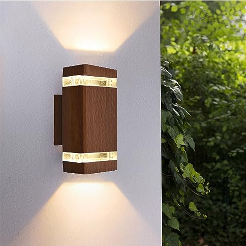 Mengjay Wandleuchte, Wandlampe, Aussenbeleuchtung Hauswand,Außenlampe Außenleuchte Wand GU10,Wasserdichte Außenbeleuchtung Außenwandleuchte Terrassenbeleuchtung, Balkon Lampe (Braun) von Mengjay