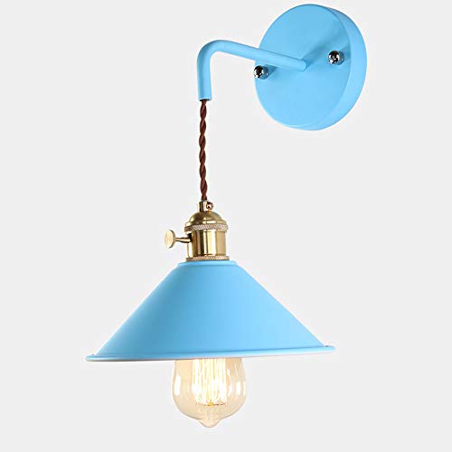 Mengjay Wandleuchte Innen Retro Wandlampe E27 Antik Wandlicht Metall Spiegelleuchte Spiegellampe Flurlampe Wandbeleuchtung für Wohnzimmer Schlafzimmer Flur Balkon Garten Treppen (Blau) von Mengjay