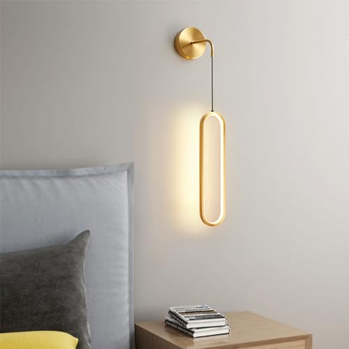 Mengjay Wandleuchten LED Innen,18W Modern Design Wandlampe LED Wandbeleuchtung 3000K/4500K/6000K für Wohnzimmer, Schlafzimmer, Treppenhaus, Flur (Gold) von Mengjay