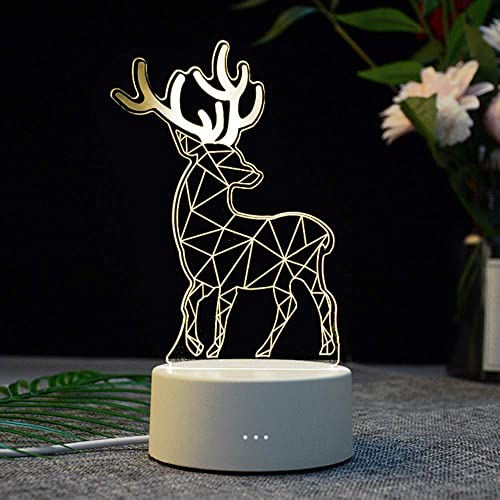 Mengjay elch 3D Lampe, elch Geschenke, elch Deko Licht, elch Kinder Geschenk, 3D elch Nachtlicht,für Geburtstagsgeschenk oder Wohnaccessoires 3D elch Led elch 7 Jährige Mädchen Geschenk. von Mengjay