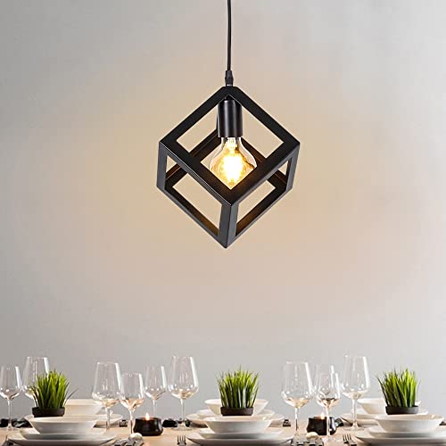 Metall Kreative Pendelleuchte Hängeleuchte für Modern E27 Symmetrische Schwarz Deckenleuchte Loft Lampe für Küchen Esszimmer Restaurant (B) von Mengjay