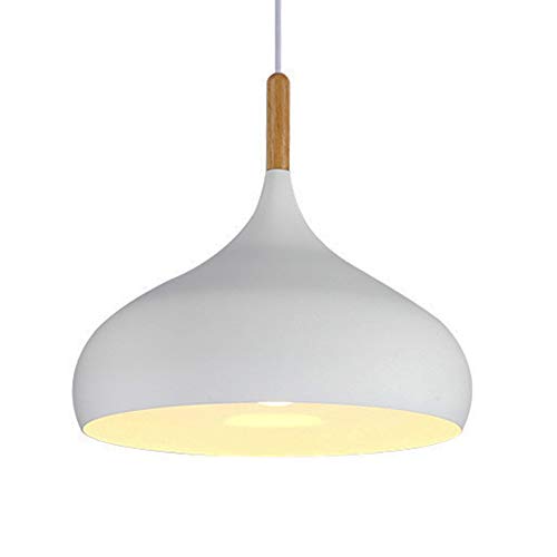 Mengjay Modern Pendelleuchte Lampenschirm Wohnzimmer Schlafzimmer LED Hängeleuchte Metall Pendelleuchte Hängeleuchte 1x E27 max. 60W, Ø 24 cm von Mengjay