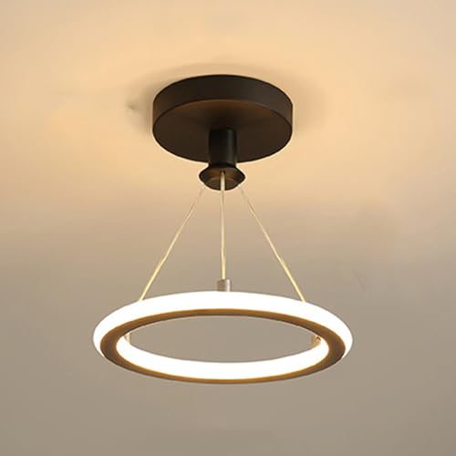 Pendelleuchte Moderne Esstisch LED Hängelampe Ring Pendellampe Drei Farbtemperaturen verfügbar Dimmbares Beleuchtung Restaurant Hängeleuchte Höhenverstellbar Für Wohnzimmer Küche Kronleuchte (Schwarz) von Mengjay