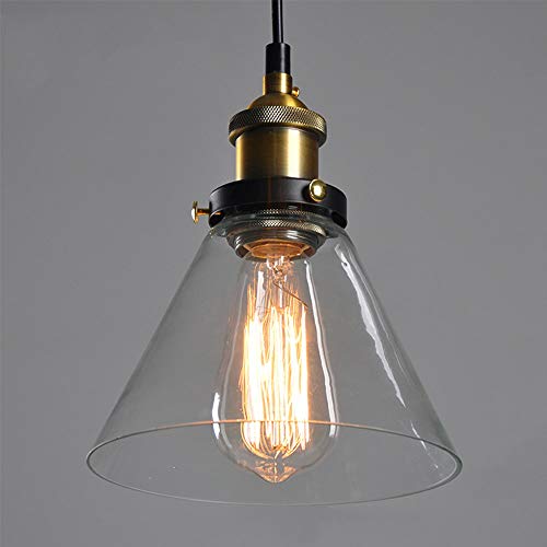 Vintage Loft Pendelleuchte Industriedesign Retro Edison Pendellampe Glas Industrie Hängeleuchten E27 Design Wohnzimmerlampe Esszimmerlampe Bar-Lampe Höhenverstellbare Hängelampe (A) von Mengjay