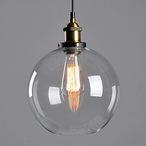Vintage Loft Pendelleuchte Industriedesign Retro Edison Pendellampe Glas Industrie Hängeleuchten E27 Design Wohnzimmerlampe Esszimmerlampe Bar-Lampe Höhenverstellbare Hängelampe (B) von Mengjay