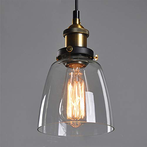 Vintage Loft Pendelleuchte Industriedesign Retro Edison Pendellampe Glas Industrie Hängeleuchten E27 Design Wohnzimmerlampe Esszimmerlampe Bar-Lampe Höhenverstellbare Hängelampe von Mengjay