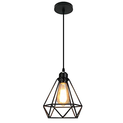 Vintage Pendelleuchten, Retro Industriell Deckenleuchte, Mount Deckenlampe Hängeleuchten, Käfig Kronleuchter Metall Eisen Lampenschirm, E27 Fassung für Loft Wandelgang Esszimmer von Mengjay