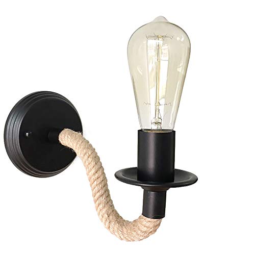 Vintage Retro Wandlampe Amerikanische Seil industrial lampe Eisen Rohr groß Seil Wand Lampe Loft Restaurant Korridor Wohnzimmer Balkon Gänge Wandleuchten （Keine Lichtquelle） von Mengjay