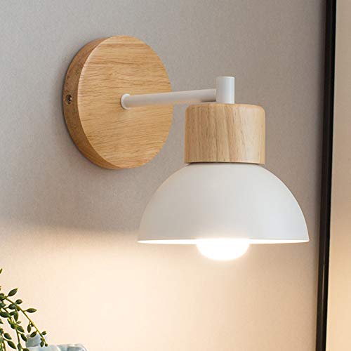 Mengjay Wandlampe Kinder Nachttischlampe Schlafzimmer Kinderzimmer Wandleuchte Innen Wandleuchten Eisen Holz Wandlampen Verstellbar Küche Wandbeleuchtung E27 Deko Decke Leuchte Flur Lampe von Mengjay