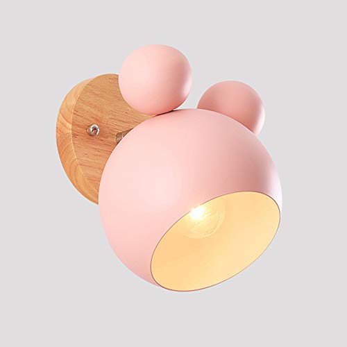 Mengjay Wandleuchten Nordischen Wandlichter für Kinder Lampen Edison Lampe Halter Ganglampen Korridor Lampe Nacht Leselicht E27 (Farbe: Pink) von Mengjay