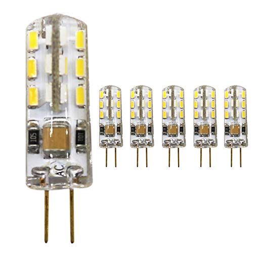 Mengjay®,5 x G4 LED Lampe Perlen 1.5 Watt,AC 220-240 V, Warmweiß 3000K LED Leuchtmittel, 24 SMD 3014 Leds 360° Abstrahlwinkel (220V) von Mengjay