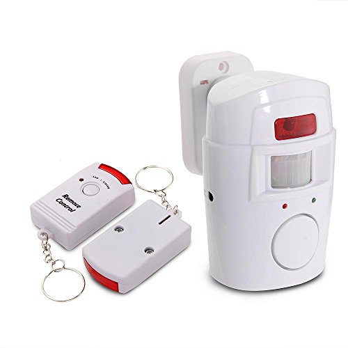 Mengshen Drahtloser Bewegungssensor Alarm, Auffahrt Alarmmelder Einbruchalarm geeignet für Home Shop Wohnung Garage Sicherheit mit 2 Fernbedienungen von Mengshen
