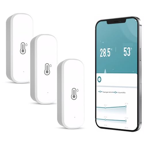 Mengshen 3 Pack WiFi Hygrometer Thermometer Intelligente Temperatursensoren Home Humidity Monitor Kit mit APP Multiroom Alarmsystem für Baby Gewächshaus Weinkeller Mengshen 3 Pack WiFi Hygrometer Thermometer Intelligente Temperatursensoren Home Humidity Monitor Kit mit APP Multiroom Alarmsystem für Baby Gewächshaus Weinkeller von Mengshen