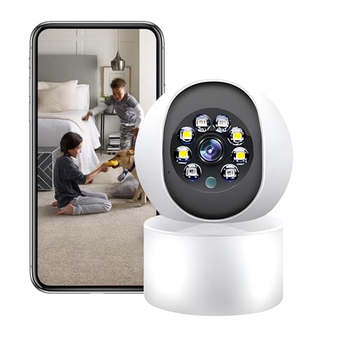Mengshen 3MP WiFi-Überwachungskamera, Haustier-Cam-Babyphone mit 360 ° Schwenk-/Neigeansicht 2-Wege-Gespräch, Bewegungserkennung, APP Alert für den Innenbereich von Mengshen
