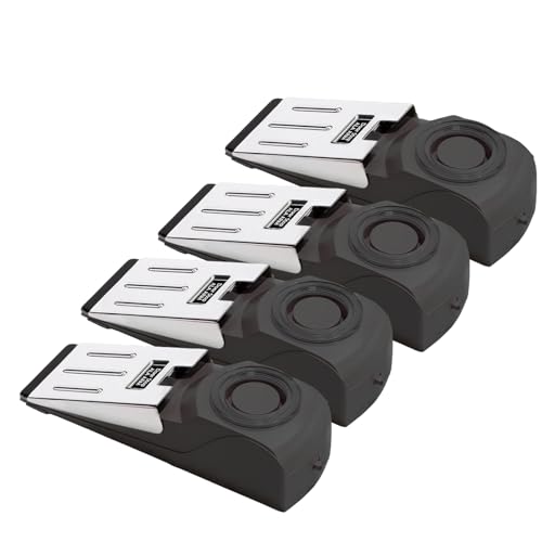 Mengshen 4 Pack wiederaufladbarer Türalarm Einstellbare Empfindlichkeit Kompaktes Design Leicht zu transportieren Perfekt für Studentenwohnheime Alleinreisen Enthält wiederaufladbaren Akku von Mengshen
