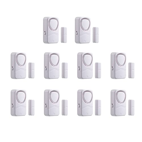 Mengshen Fenstertür Alarme 10er Pack, Magnetsensor Home Security System Drahtloser Diebstahlalarm mit 4 Arbeitsmodi DIY Installation Inklusive Batterie von Mengshen