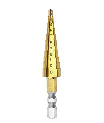 Mengshen Stufen Bohrer 3-13mm, HSS Titanbeschichteter Stufenbohrer Cutter Sechskantschaft Elektrowerkzeuge HSS Professionelle Pagode Stufenbohrer Set Multifunktions-Lochreibahle Bohren Mengshen Stufen Bohrer 3-13mm, HSS Titanbeschichteter Stufenbohrer Cutter Sechskantschaft Elektrowerkzeuge HSS Professionelle Pagode Stufenbohrer Set Multifunktions-Lochreibahle Bohren von Mengshen
