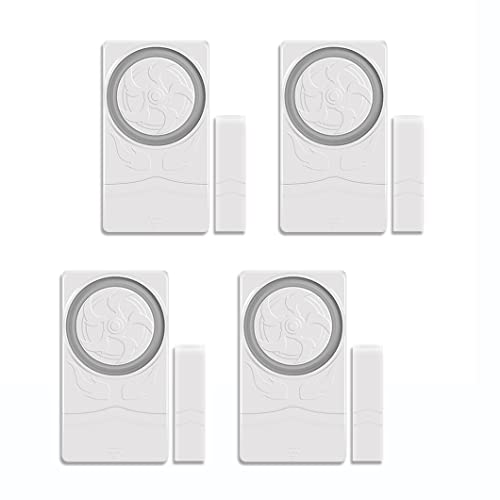 Mengshen Türalarme 4Er Pack, Magnetischer Fenster Öffnungssensor Einbrecher Diebstahl Alarm Glocke Sirene 110dB Für Kinder Senioren Sicherheit Garage Wohnmobil Schubladen Safes DIY Schutz von Mengshen