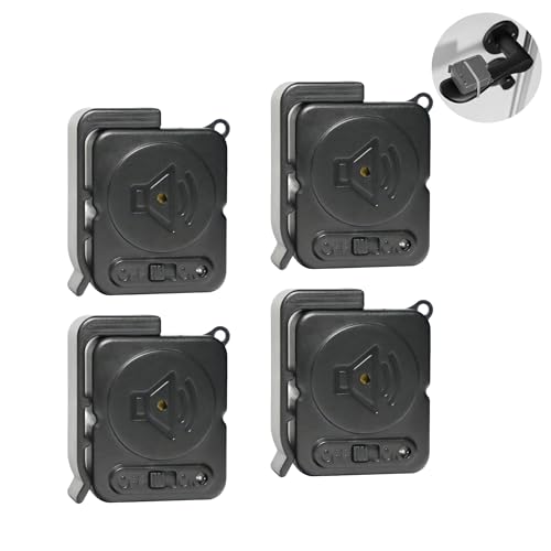 Mengshen Türklinkenalarm 4er-Pack, 120dB lauter Vibrationssensor Türfenster öffnen Alarmsirene DIY-Schutz für Haussicherheit Wohnung Reise Kinder Kleine Größe (Schwarz) von Mengshen