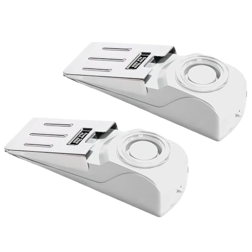Mengshen Türstopper Alarm 120 dB Sirene mit Blinklicht Wiederaufladbarer Akku Robuster Gummifuß Reisefreundliches Gerät für die persönliche Sicherheit 2er-Pack von Mengshen