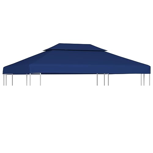 Mengtu Pavillon Ersatzdach Pavillondach Dachplane UV-Schutz und Wasserdicht Ersatzbezug Dach mit Kaminabzug Pavillonabdeckung Ersatzdach Dachplane für Pavillon 310 g/m² 4x3 m Blau von Mengtu