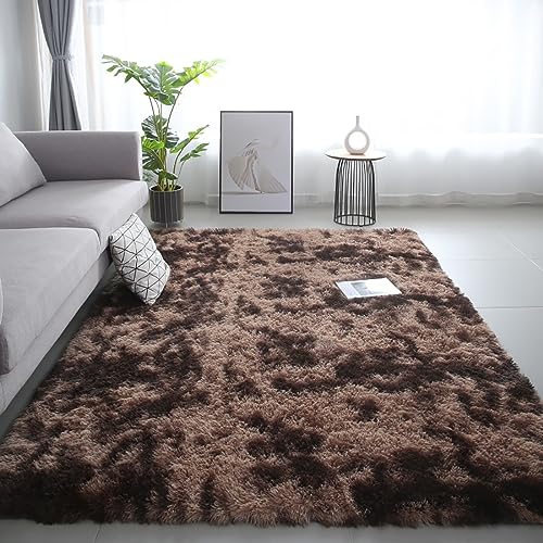 Menkala Hochflor Teppich Braun 200x300 cm Groß Modern Weich Flauschig Shaggy Teppiche Waschbarer rutschfest Langflor Fellteppich Kunstfell Carpet für Wohnzimmer Schlafzimmer Kinderzimmer Balkon von Menkala