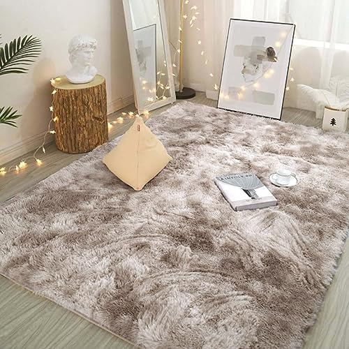 Menkala Hochflor Teppich Khaki 180x200 cm Modern Weich Flauschig Shaggy Teppiche Waschbarer rutschfest Langflor Fellteppich Kunstfell Carpet für Wohnzimmer Schlafzimmer Kinderzimmer Balkon Flur von Menkala