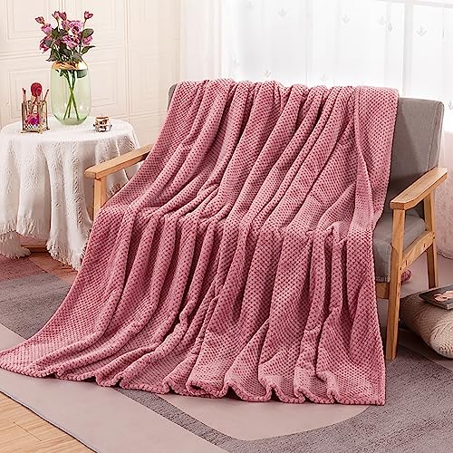 Menkala Kuscheldecke Flauschig Altrosa Decke Flanell Fleecedecke Tagesdecke Sofadecke Wohndecke Sofaüberwurf Blanket Couch Sofa Überwurfdecke Couchdecke Uni Weich Warm Einfarbig Groß 180x200 cm von Menkala