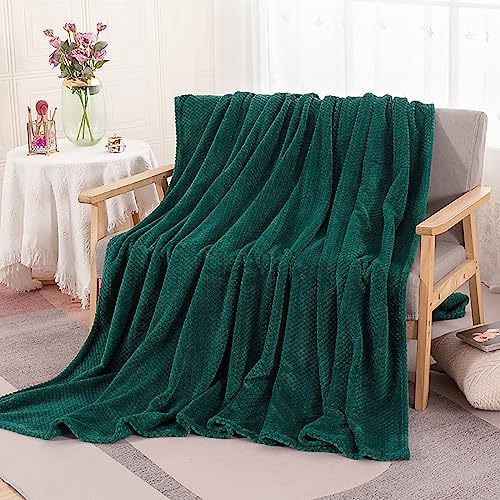 Menkala Kuscheldecke Flauschig Dunkelgrün Decke Flanell Fleecedecke Tagesdecke Sofadecke Wohndecke Sofaüberwurf Blanket Couch Sofa Überwurfdecke Couchdecke Uni Weich Warm Einfarbig Groß King Size von Menkala