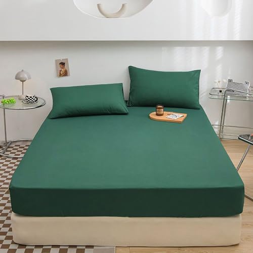 Menkala Spannbettlaken 200x200cm Grün Dunkelgrün Uni Einfarbig Matratzenschoner Super Weich Polyester Mikrofaser Spannbetttücher Bettlaken Spannbetttuch für Matratzen Topper bis 25 cm Menkala Spannbettlaken 200x200cm Grün Dunkelgrün Uni Einfarbig Matratzenschoner Super Weich Polyester Mikrofaser Spannbetttücher Bettlaken Spannbetttuch für Matratzen Topper bis 25 cm von Menkala